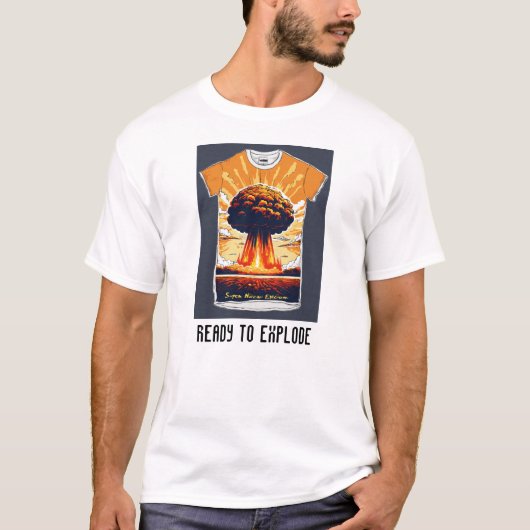 Mannen Tshirt met nucleair ontwerp (Voorkant)