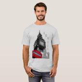 Mannen TShirts London Big Ben Clock Tower Modern (Voorkant volledig)