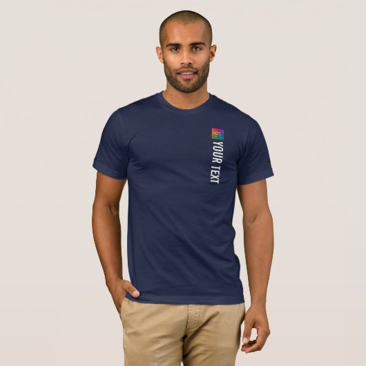 Mannen TShirts toevoegen Afbeelding-tekst Navy Blu (Voorkant volledig)