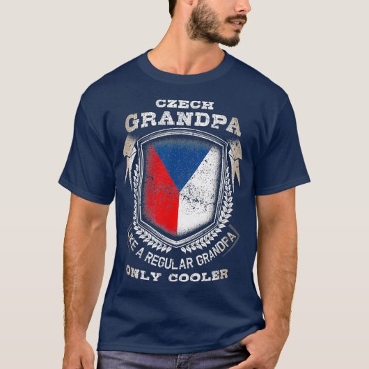 Mannen Tsjechische opa als gewone opa T-shirt (Voorkant)