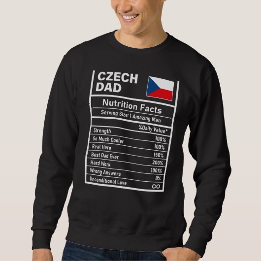 Mannen Tsjechische Pap Voeding Feiten Vaderdag Nat Trui (Voorkant)