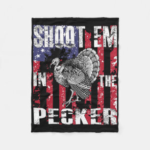 Mannen Turkije jacht schiet EM in de Pecker Hunter Fleece Deken