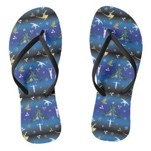Mannen Turnen Kerstboom Sneeuwvlok Teenslippers