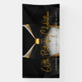 Mannen Tuxedo Black Gold verjaardagsfeestje Spandoek (Verticaal)