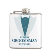 Mannen Tuxedo en Groomsmen Wedding Heupfles (Voorkant)
