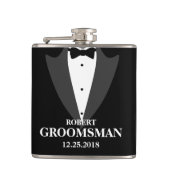 Mannen Tuxedo en Groomsmen Wedding Heupfles (Voorkant)
