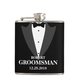 Mannen Tuxedo en Groomsmen Wedding Heupfles