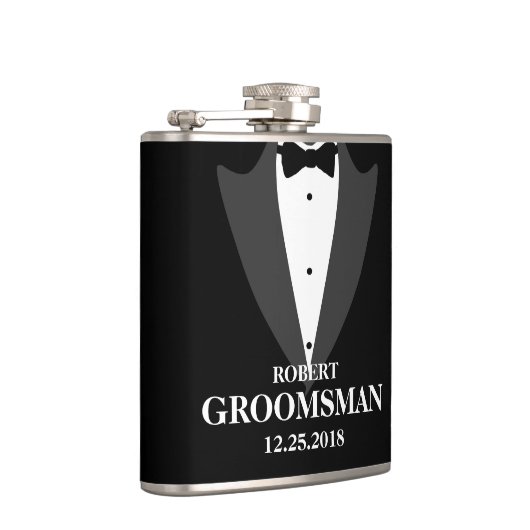 Mannen Tuxedo en Groomsmen Wedding Heupfles (Rechts)