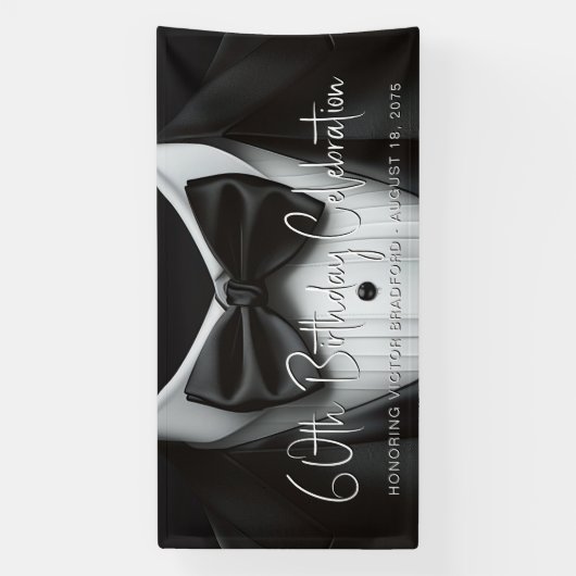 Mannen Tuxedo Verjaardagsfeest Banner (Verticaal)
