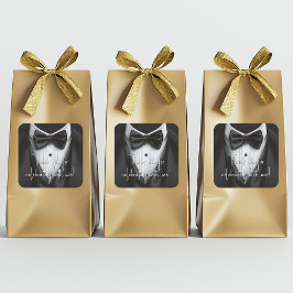 Mannen Tuxedo Zwart Wit Verjaardagsfeest Vierkante Sticker