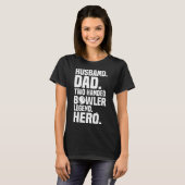 Mannen tweehandige bowler Funny Bowling voor vader T-shirt (Voorkant volledig)