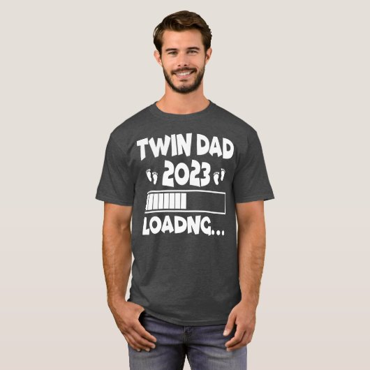 Mannen tweelingvader van tweeling 2023 verwacht tw t-shirt (Voorkant volledig)