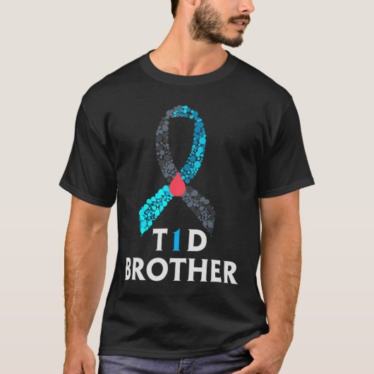 Mannen Type 1 Diabetes Brother - Werelddiabetesdag T-shirt (Voorkant)