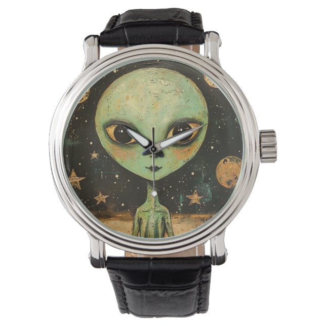 Mannen UFO Alien Horloge (Voorkant)