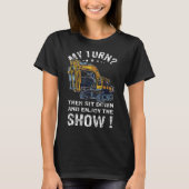 Mannen uitgravingsdriver constructiewerker backho t-shirt (Voorkant)