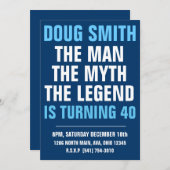 Mannen uitnodiging op 30e/40e/50e/60e verjaardag v (Voorkant / Achterkant)