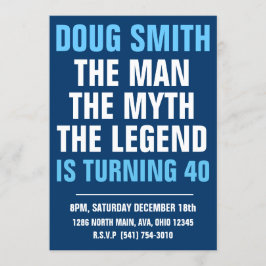 Mannen uitnodiging op 30e/40e/50e/60e verjaardag v