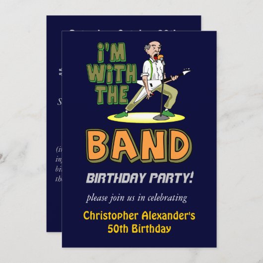 Mannen uitnodiging van Funny Birthday (Voorkant / Achterkant)