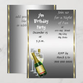 Mannen uitnodiging van Siver Birthday (Voorkant / Achterkant)