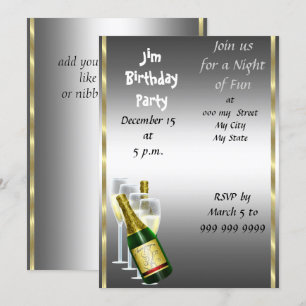 Mannen uitnodiging van Siver Birthday