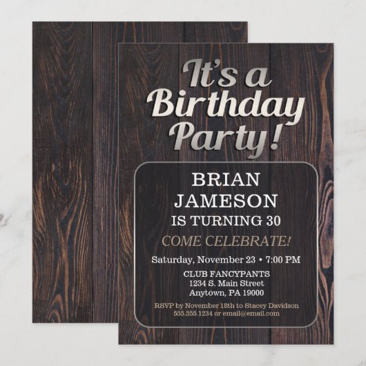 Mannen uitnodiging voor het indienen van Mannen bi (Voorkant / Achterkant)