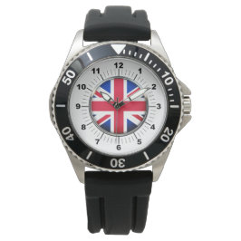Mannen UK Flag Protector Zwart Rubberen horloge