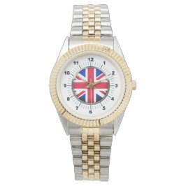 Mannen UK vlag Two-Tone armband horloge