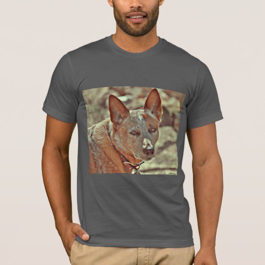 Mannen Ultra Cotton "Boomer" Red Heeler Tee Shirt. T-shirt (Voorkant)