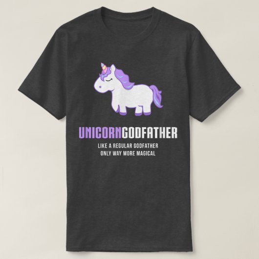 Mannen Unicorn Godfather, Funny Cute Magical Gift T-shirt (Design voorkant)