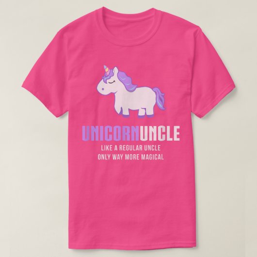 Mannen Unicorn oom, grappige Cute Magical Gift T-shirt (Design voorkant)