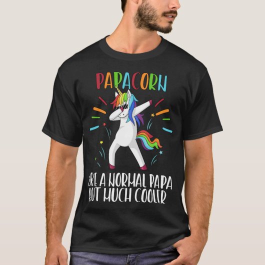 Mannen Unicorn Papa Girl Birthday Party Apparel, h T-shirt (Voorkant)