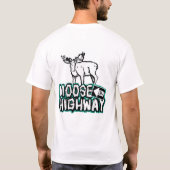 Mannen / Unisex Moose op een Highway Shirt (wit) (Achterkant)