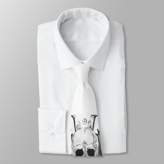 Mannen Urban MMA Skull White Stropdas (Gebonden)