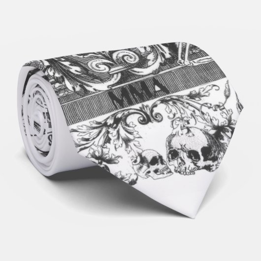 Mannen Urban MMA Skull White Stropdas (Opgerold)
