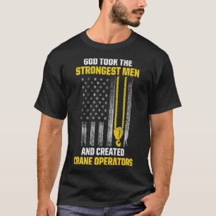 Mannen US Flag Crane Operator Sterkste Mannen T-shirt