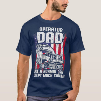 Mannen US Flag Heavy Equipment graafmachine T-shirt