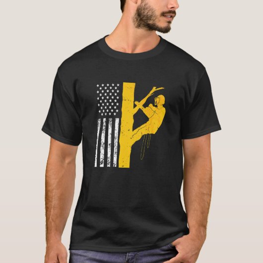 Mannen US Flag Tree Climber T-shirt (Voorkant)