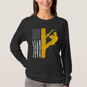 Mannen US Flag Tree Climber T-shirt