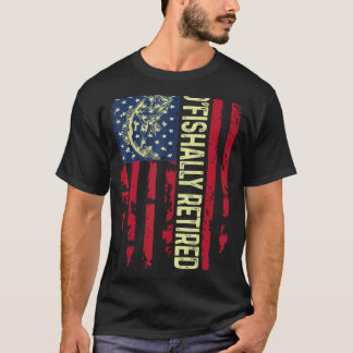 Mannen USA Patriottische Vlag O'Fishally Gepension T-shirt