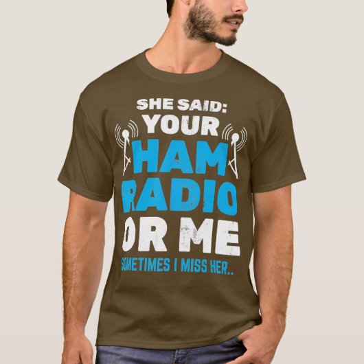 Mannen uw uurradio of ME Morse Code Operator T-shirt (Voorkant)