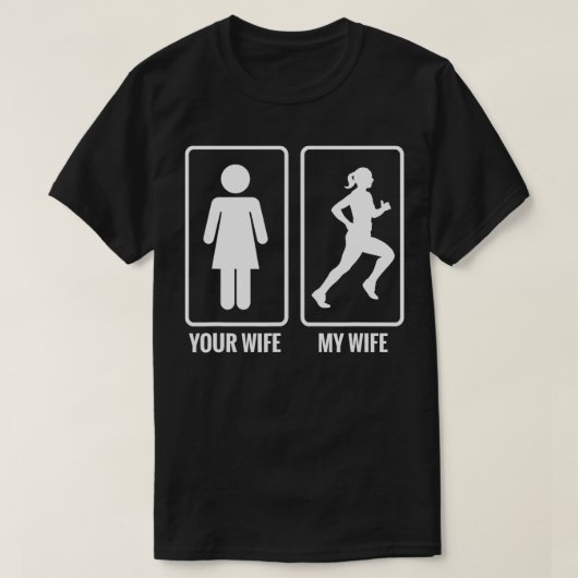 Mannen Uw Vrouw Mijn Vrouw Runner T-shirt (Design voorkant)