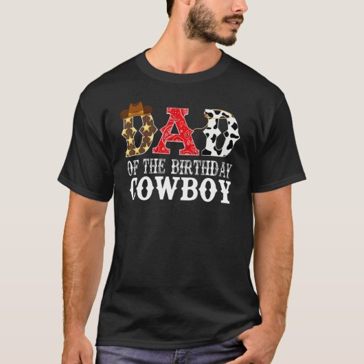 Mannen vader 1e eerste verjaardag Cowboy Westerne T-shirt (Voorkant)
