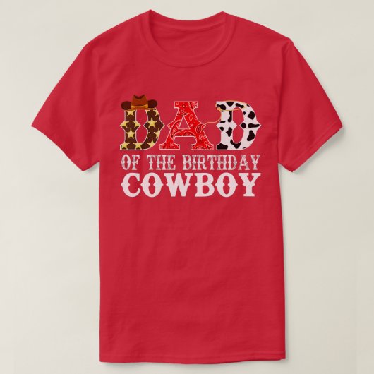 Mannen vader 1e eerste verjaardag Cowboy Westerne T-shirt (Design voorkant)
