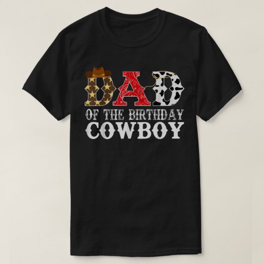 Mannen vader 1e eerste verjaardag Cowboy Westerne  T-shirt (Design voorkant)