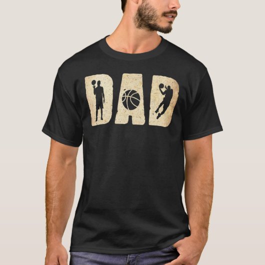 Mannen vader basketbal vaders dag t-shirt (Voorkant)