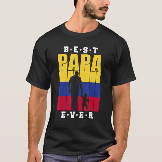 Mannen vader Colombian Papa Baby First Fathers Day T-shirt (Voorkant)
