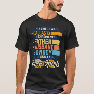 Mannen vader Cowboy Beer Sports Dallas TX D T-shirt