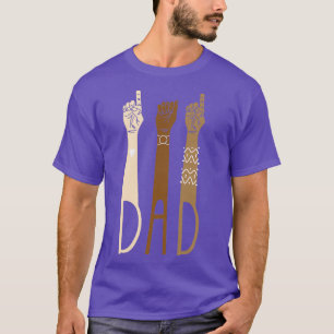 Mannen vader Deaf Pride Fathers Day Vader ASL Sign T-shirt