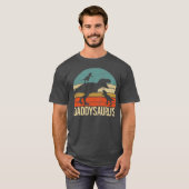 Mannen vader Dinosaur Daddysaurus 2 Twee Kinder va T-shirt (Voorkant volledig)