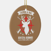 Mannen vader- en jeugdjachtboeddies voor het leven keramisch ornament (Rechts)